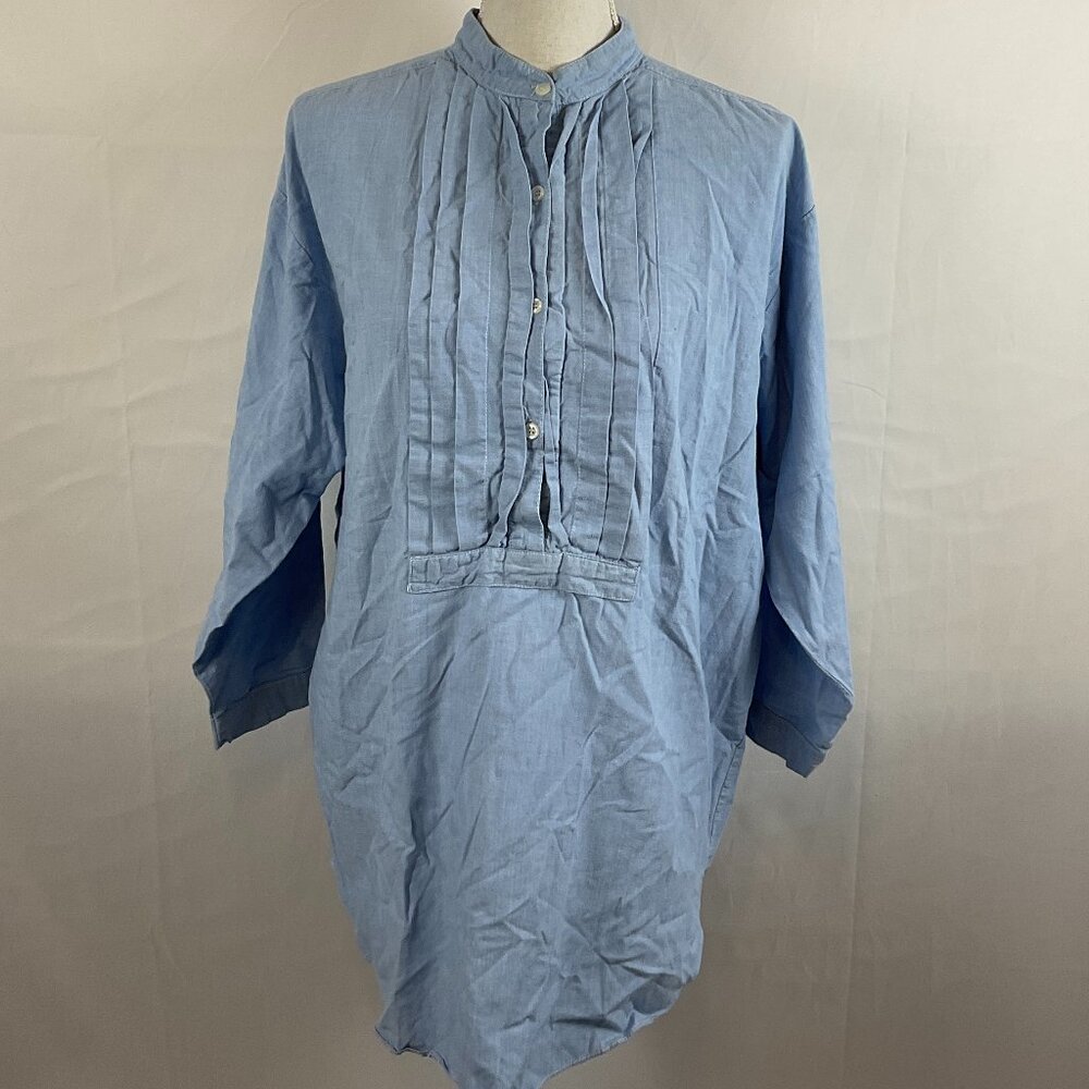 Victoria's Secret Vintage Night Shirt S Blue Chambray Boyfriend Shirt